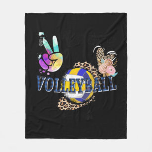Cobertor De Velo Peace Love Voleibol Gigi Life Mãe Avó Leopar