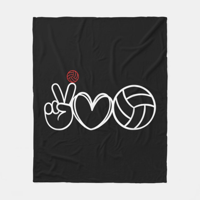 Cobertor De Velo Peace Love Volleyball Player Graphic  (Frente)