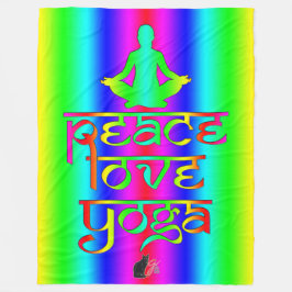 Cobertor De Velo Peace Love Yoga Rainbow Intentions