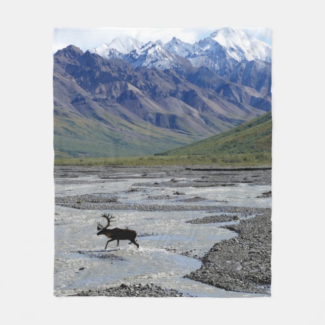 COBERTOR DE VELO PEACEFUL LANDSCAPE WITH REINDEER (Frente)