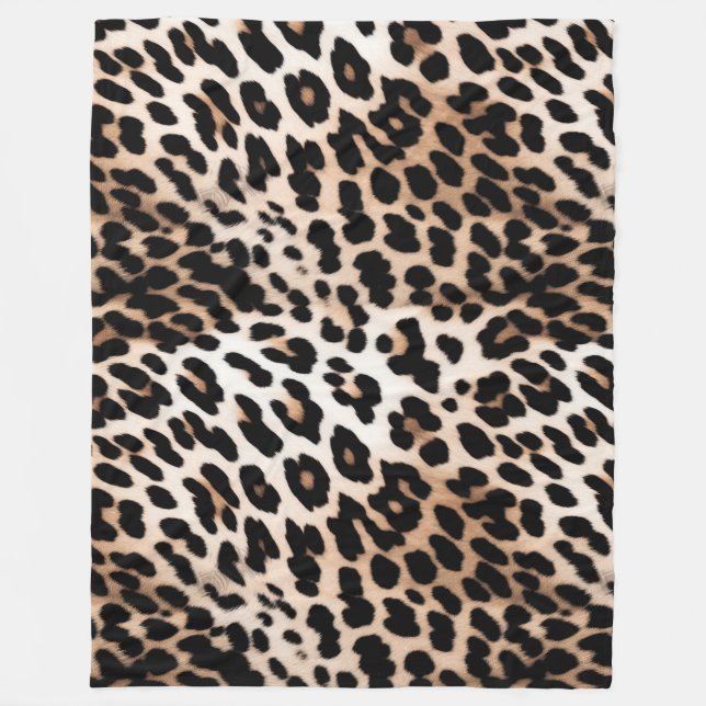 Cobertor De Velo Peach Black Cream Lepard (Frente)