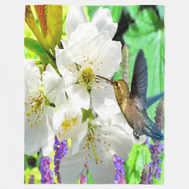 Cobertor De Velo Peach Blossom Hummingbird