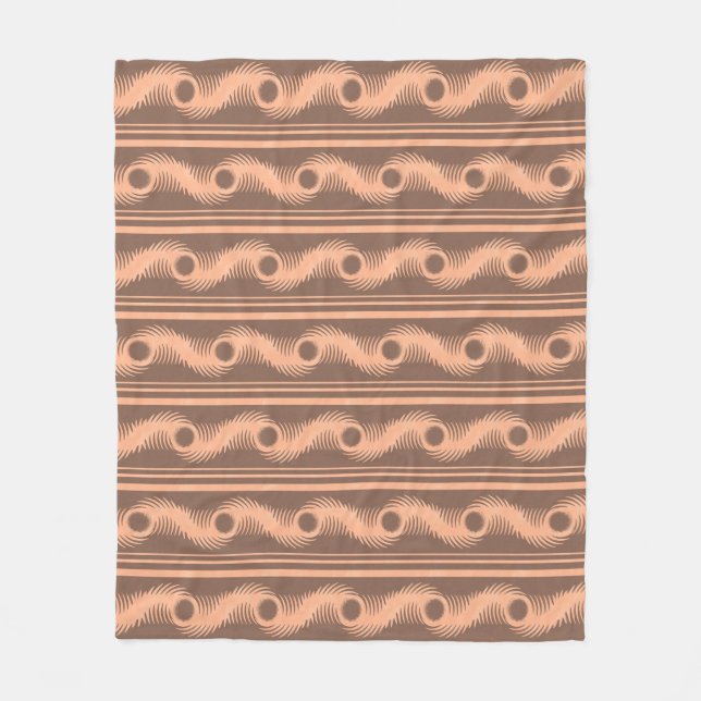 Cobertor De Velo Peach e Mocha - Padrão Espiral (Frente)