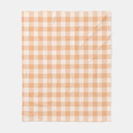 Cobertor De Velo Peach White Checkered Gingham Patterno
