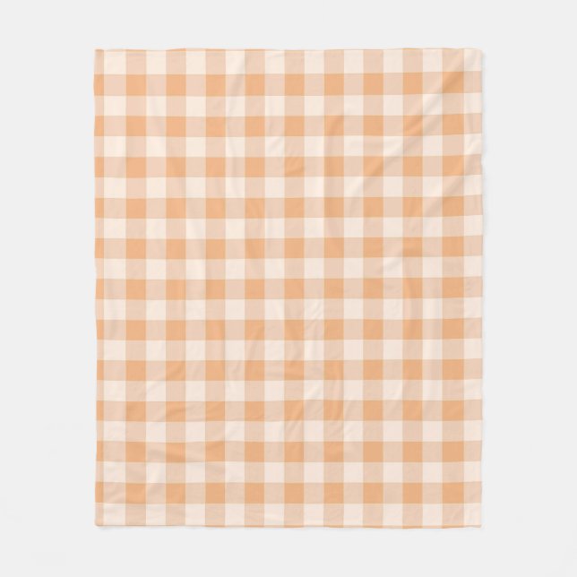 Cobertor De Velo Peach White Checkered Gingham Patterno (Frente)
