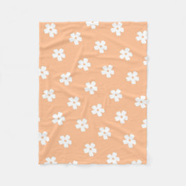 Cobertor De Velo Peach White Tropical Floral Botânica Summe