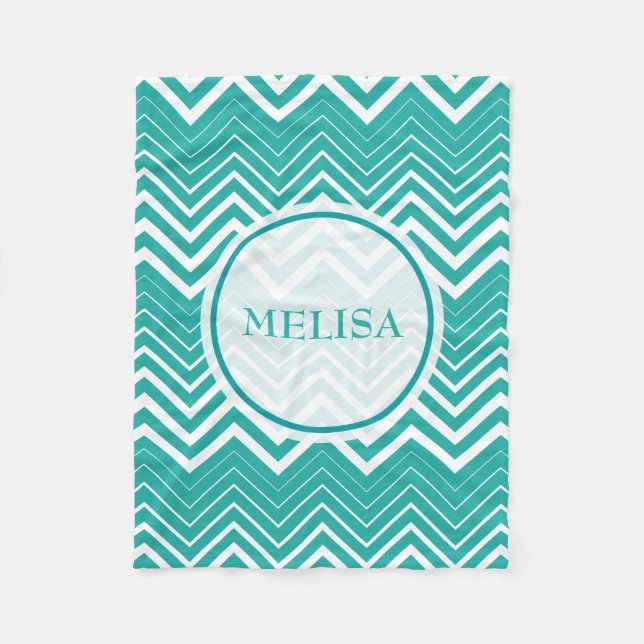 Cobertor De Velo Peacock Monograma E Chevron Zigzag Branco (Frente)