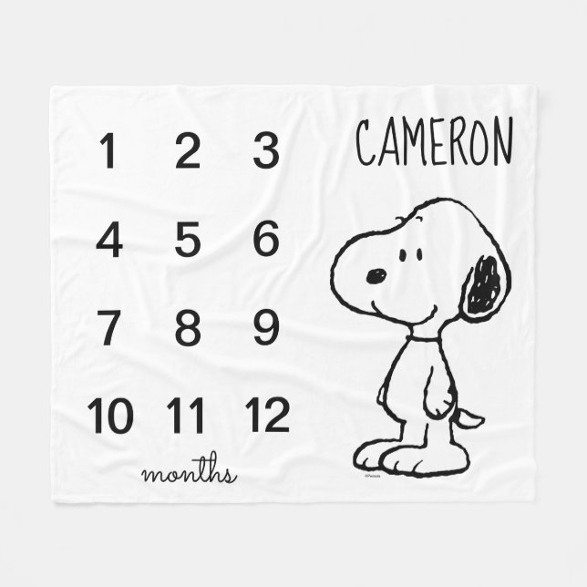 Cobertor De Velo Peanuts Snoopy | Milestone Baby (Frente (Horizontal))