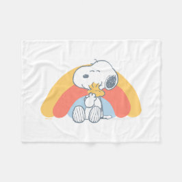 Cobertor De Velo Peanuts | Snoopy & Woodstock Rainbow Baby Fleece B