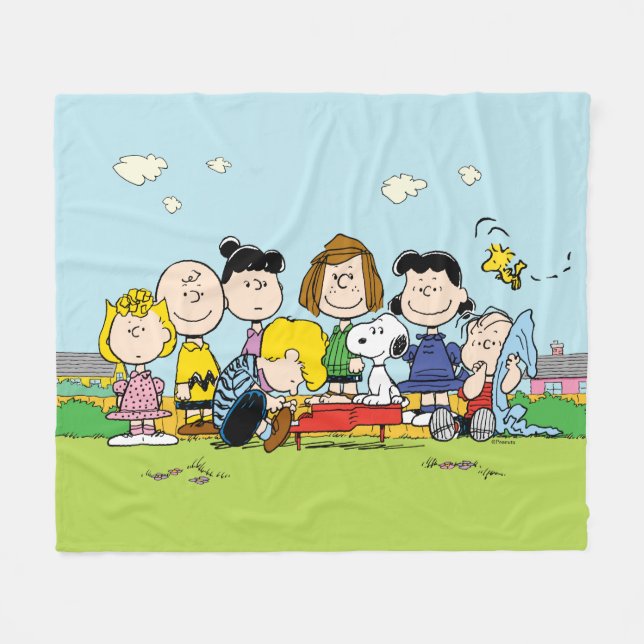 Cobertor De Velo Peanuts | The Gang Around the Piano (Frente (Horizontal))