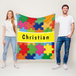 Cobertor De Velo Peças Coloridas De Quebra-cabeça Para O Autismo Pe
