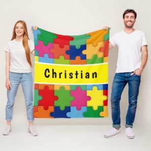 Cobertor De Velo Peças Coloridas De Quebra-cabeça Para O Autismo Pe