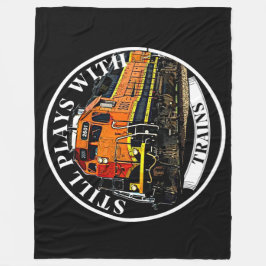 Cobertor De Velo Peças de teatro com trem Orange Black Diesel