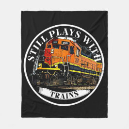 Cobertor De Velo Peças de teatro com trem Orange Black Diesel