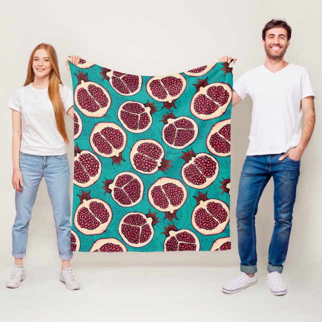 Cobertor De Velo Pedaços de romã em turquesa (In Situ)