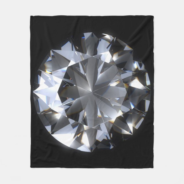 Cobertor De Velo Pedra de diamante: faísca do espaço negro. (Frente)