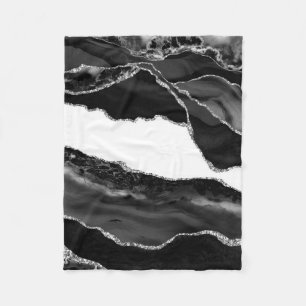 Cobertor De Velo Pedra Moderna de Tendência Moderna do Agate Preto