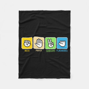 Cobertor De Velo Pedra papel tesoura flashbang jogador vintage meme