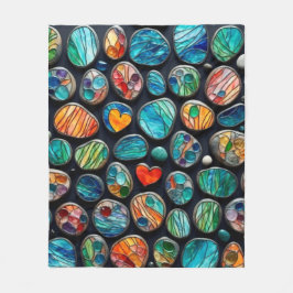 Cobertor De Velo Pedras Pintadas Decorativas Brilhantes