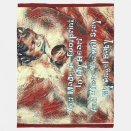 Cobertor De Velo Pegada em minha cobertura do velo do coração,