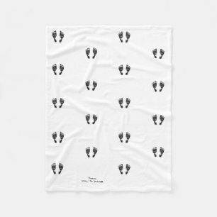 Cobertor De Velo Pegada Personalizada   Carregue Seu Bebê Em