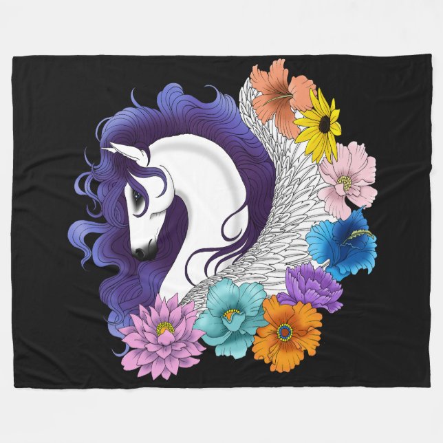 Cobertor De Velo Pégaso Floral Preto (Frente (Horizontal))