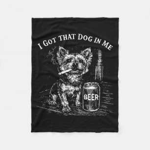 Cobertor De Velo Peguei aquele cachorro em funny yorkie fumando cig