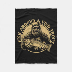 Cobertor De Velo Peixe Ao Redor E Encontre Truta Bigfoot Pesca Sasq