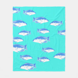 Cobertor De Velo Peixe azul na turquesa