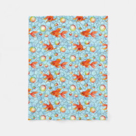 Cobertor De Velo peixes de ouro e bolhas de sabão.