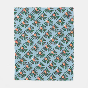 Cobertor De Velo Peixes gêmeos verdes e alaranjados da aleta