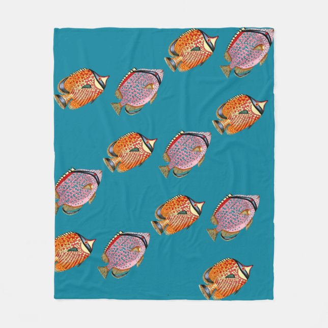 Cobertor De Velo Peixes tropicais (Frente)