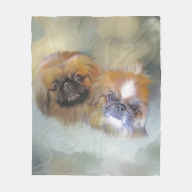 Cobertor De Velo Pekingese Duo Suave (Frente)