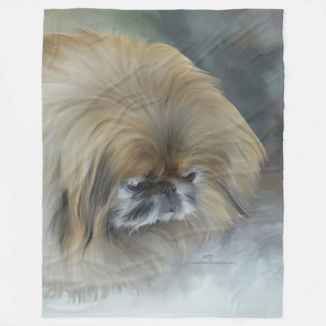 Cobertor De Velo Pekingese Fleece Suave (Frente)