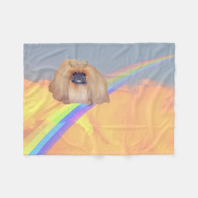 Cobertor De Velo Pekingese Rainbow (Frente (Horizontal))