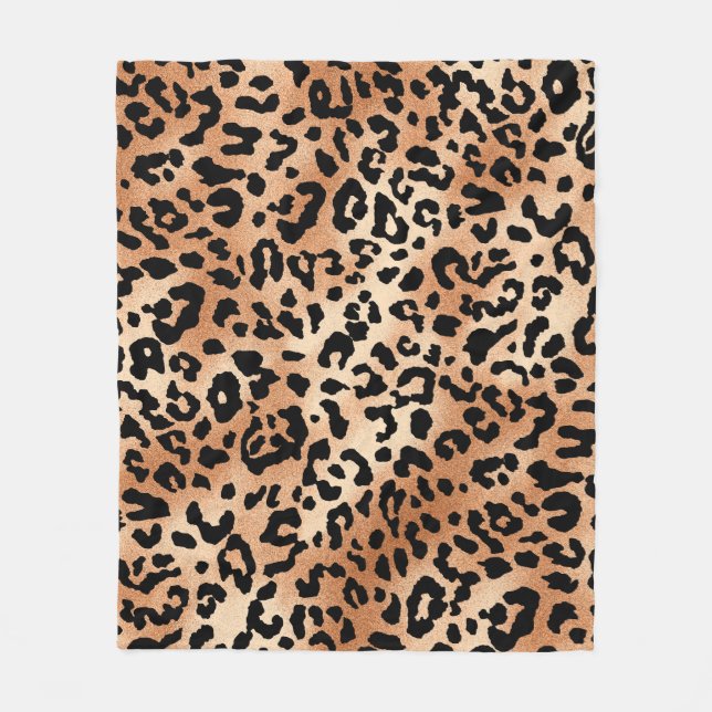 Cobertor De Velo pele de leopardo. Design de na moda com leopardo (Frente)