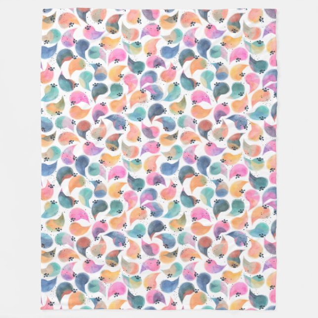 Cobertor De Velo Pele de Peixe Aquarela (Frente)