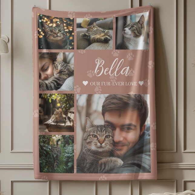 Cobertor De Velo Pele sempre apaixonada por foto colagem de cães ou (Wrap yourself in warmth and memories with the Fur-ever Love Photo Collage Fleece Blanket.)