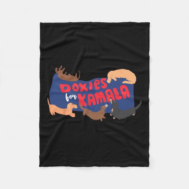 Cobertor De Velo Pelo Harris Vote Kamala Harris Pelo Presidente Dog (Frente)