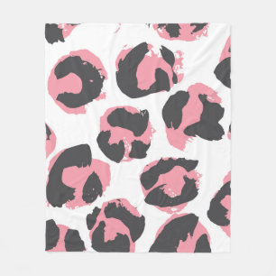 Cobertor De Velo Pelt Leopardo: Textura Rosa Preta