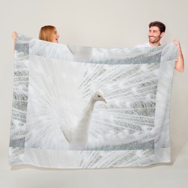 Cobertor De Velo Penas bonitas de Peacock Branco (In Situ)