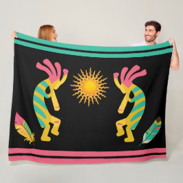Cobertor De Velo Penas e Kokopelli Fleece Blanket