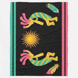 Cobertor De Velo Penas e Kokopelli Fleece Blanket