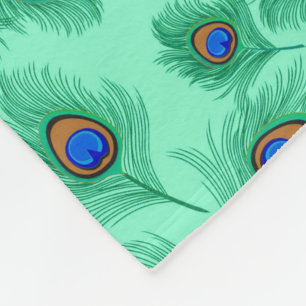 Cobertor De Velo Penas Turquesas de Pavão em Aqua Leve