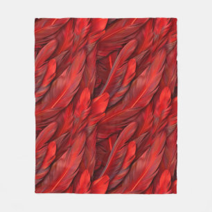 Cobertor De Velo Penas vermelhas modernas