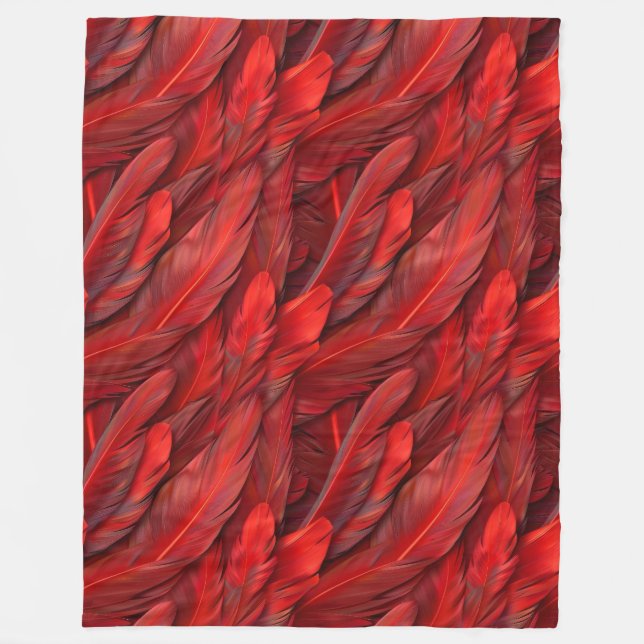 Cobertor De Velo Penas vermelhas modernas (Frente)