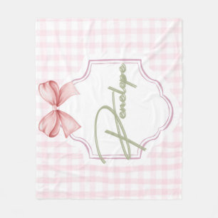 Cobertor De Velo Penelope Baby Girl Personalizado Gingham