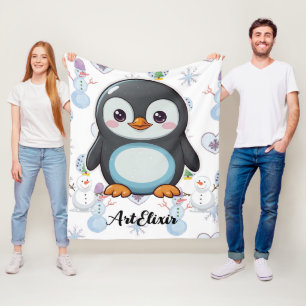 Cobertor De Velo Penguin Cute Kawaii Baby Impressão
