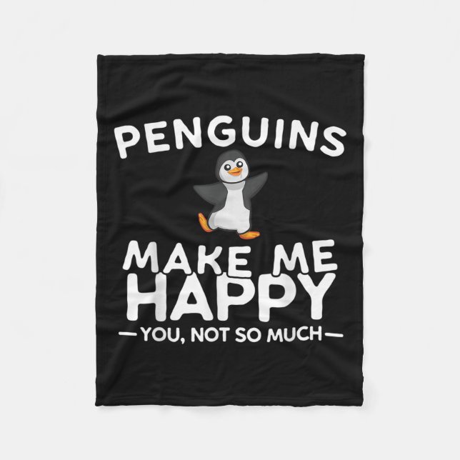 Cobertor De Velo Penguins Make Me Happy You Not So Much Funny Pengu (Frente)