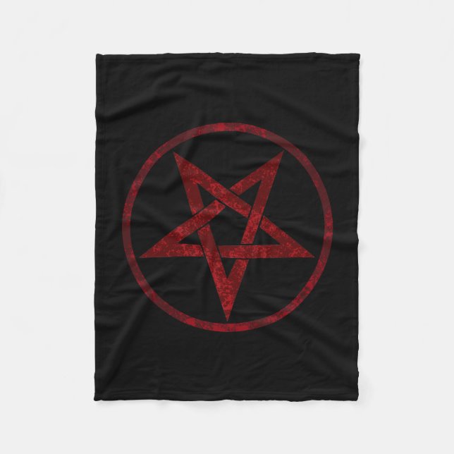 Cobertor De Velo Pentagrama do diabo vermelho (Frente)